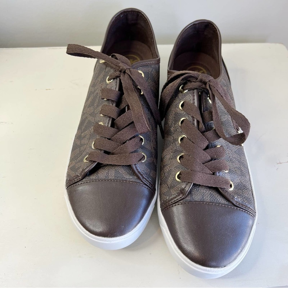 Michael Kors brown signature sneakers size 10. #59
